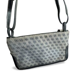Dooney & Bourke Black and Gray Monogram Shoulder Bag